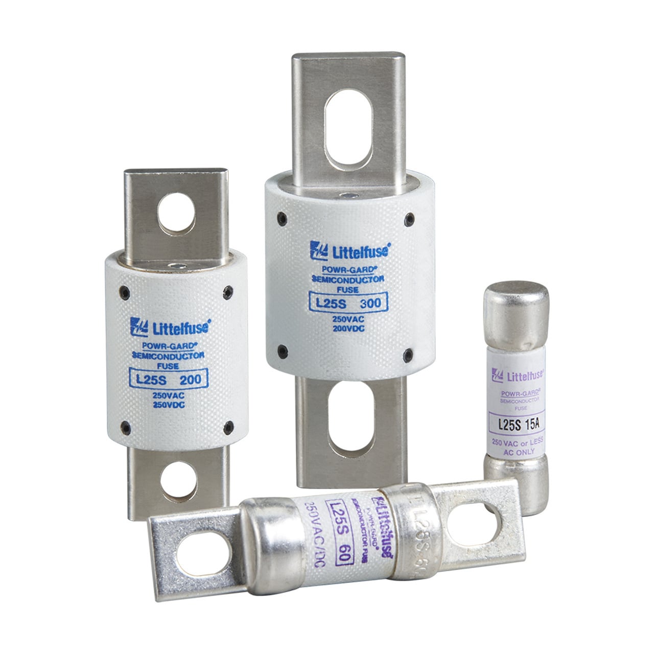 L25S060 Powr-Gard Very Fast Acting High Speed Semiconductor Fuse, 60 A, 250 V AC/DC, 200/20 kA Interrupt, Round Body