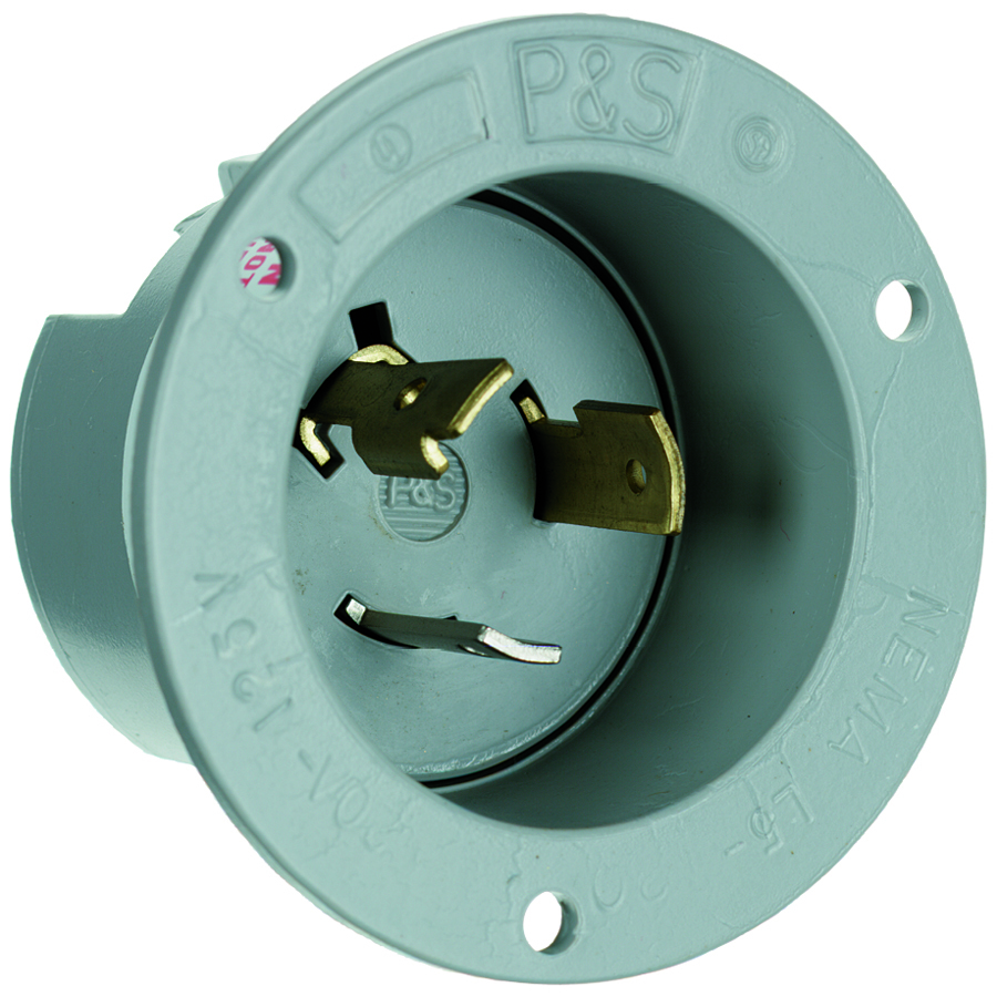 L520FI 20 Amp NEMA L520 Inlet, Gray