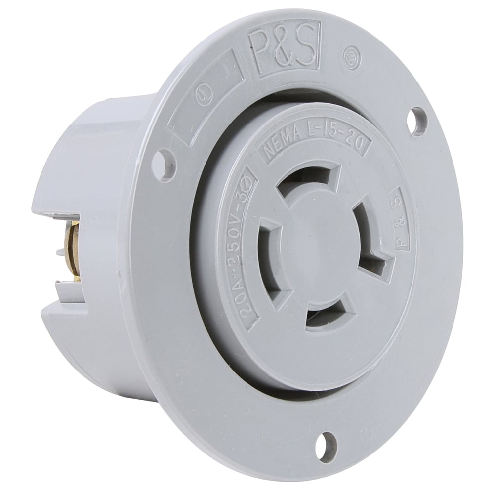 L520FO 20 Amp NEMA L520 Outlet, Gray