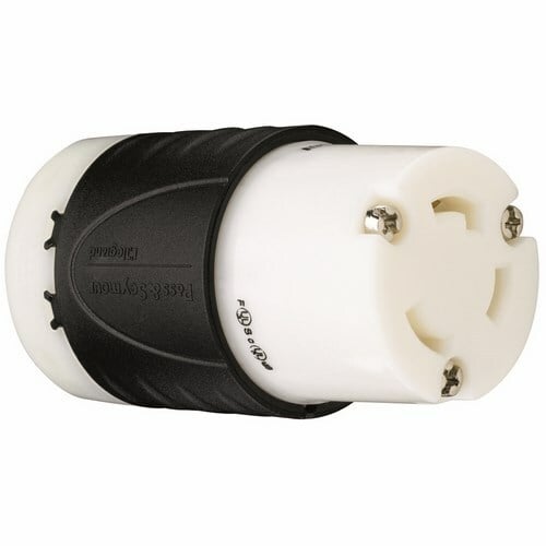 L530C 30A NEMA L530 Connector - Black Back, White Front Body