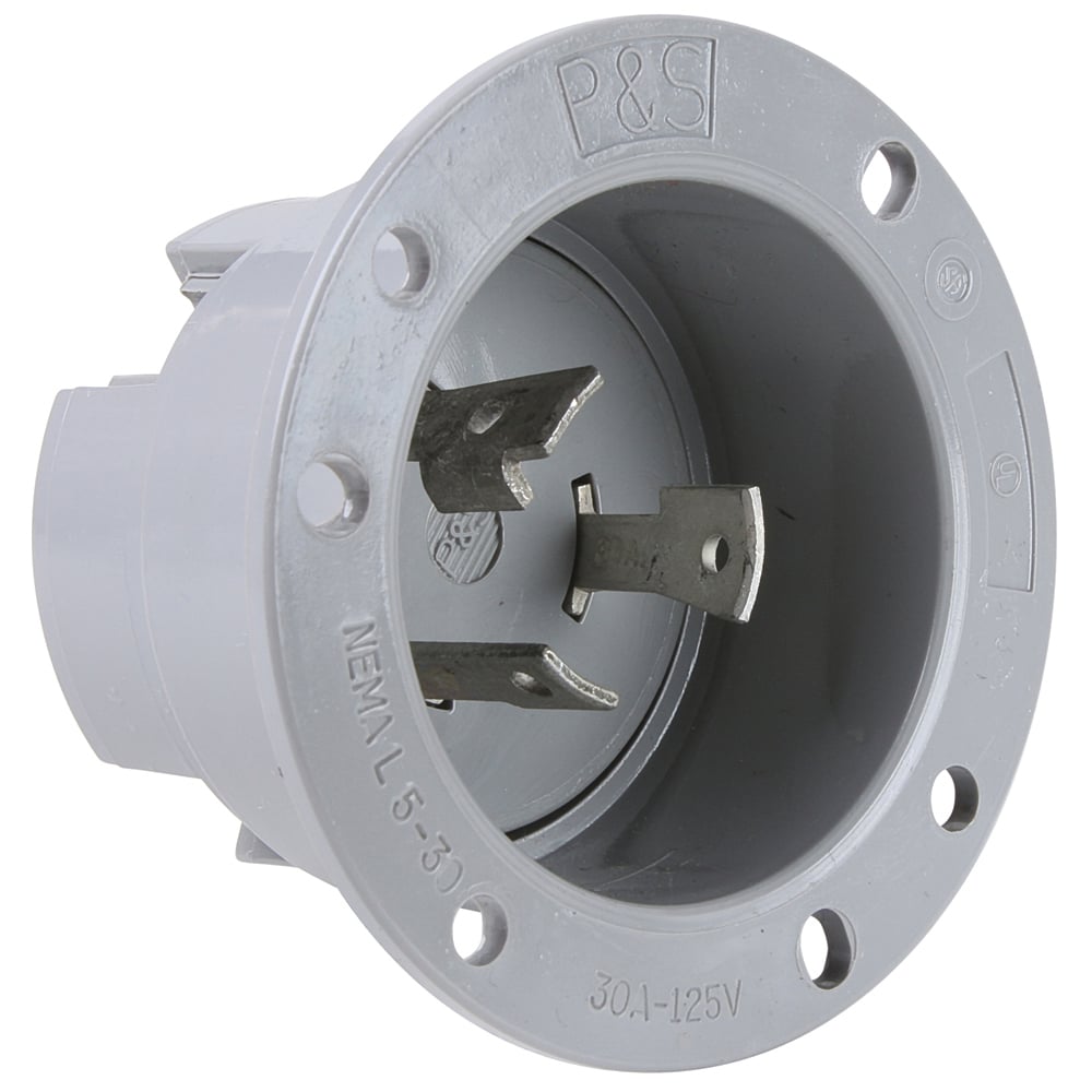 L530FI 30A NEMA L530 Flanged Inlet, Gray