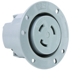 Turnlok Flanged Outlet, 3wire 30amp 125volt, gray