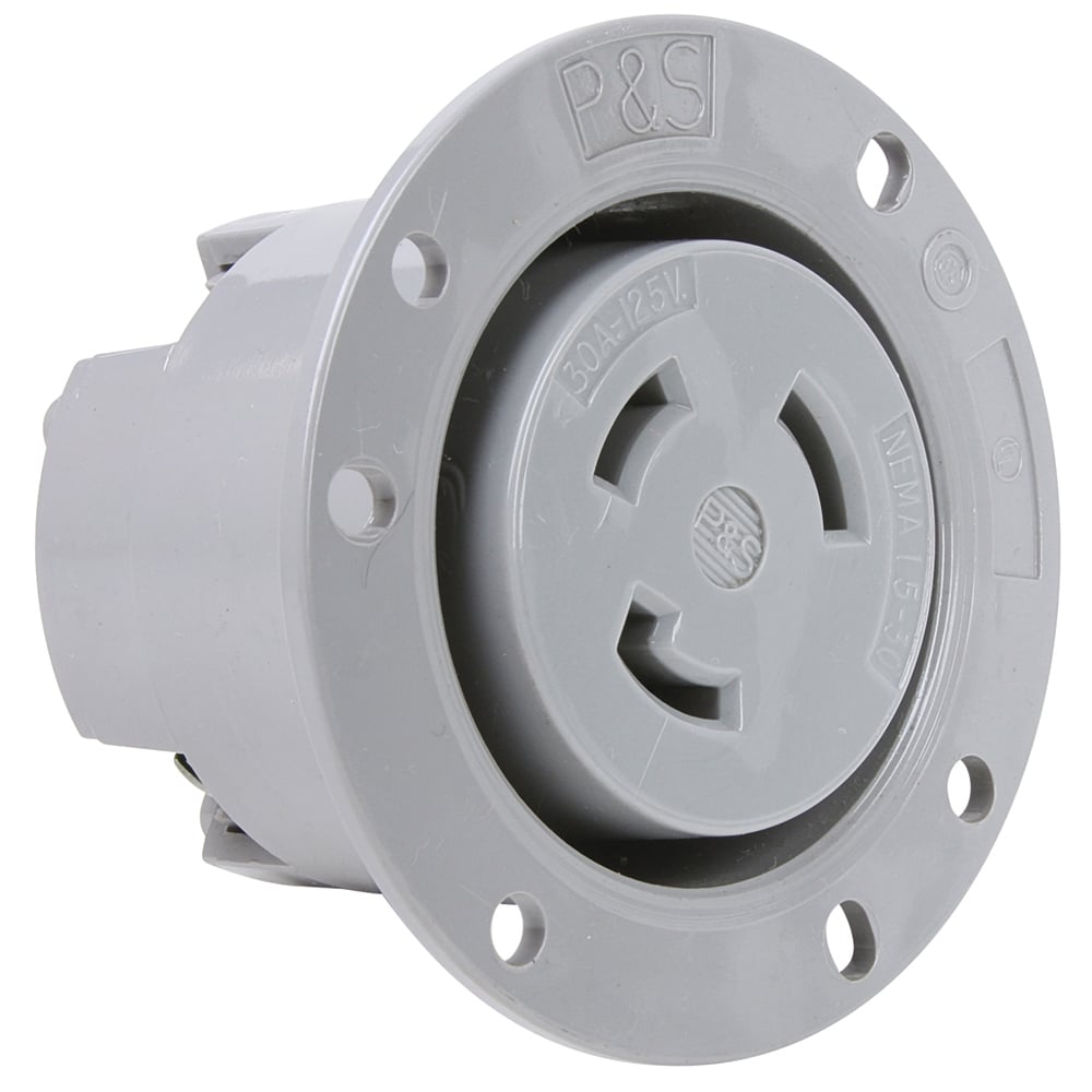 L530FO 30A NEMA L530 Flanged Outlet, Gray