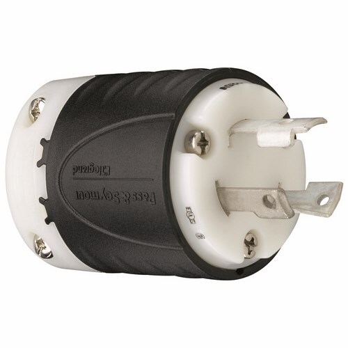 L530P 30A NEMA L530 Plug - Black Back, White Front Body