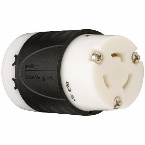 L620C 20 Amp NEMA Connector L620 - Black Back, White Front Body
