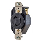 Locking Devices, SELECT SPEC Twist-Lock, Commercial/Industrial, Flush Receptacle, 20A 250V, 2-Pole 3-Wire Grounding, L6-20R, Screw Terminal, Black