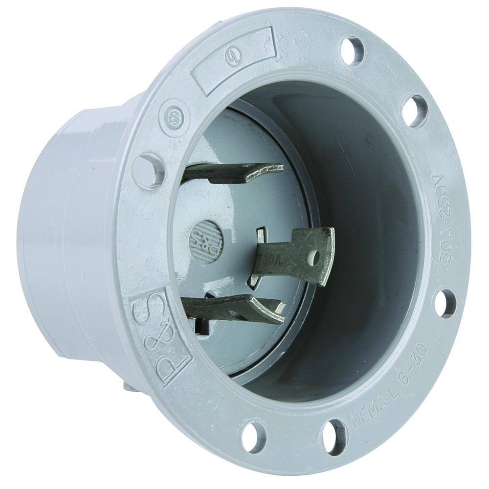L630FI 30A NEMA L630 Flanged Inlet, Gray