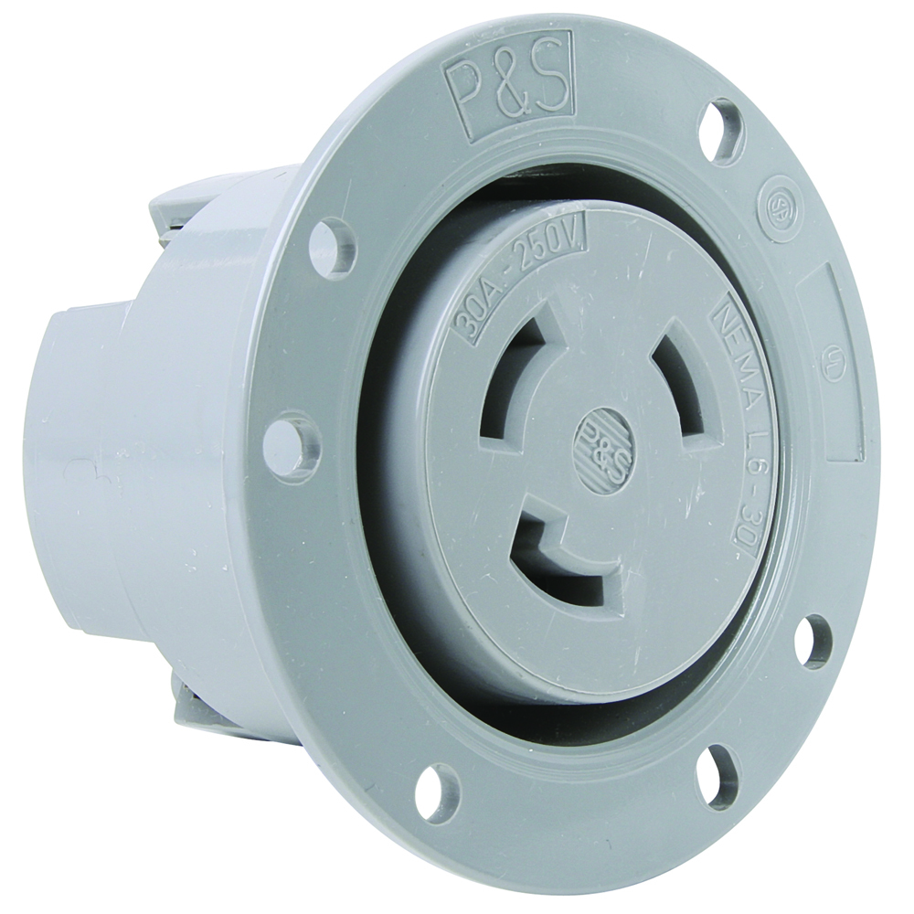 L630FO 30A NEMA L630 Flanged Outlet, Gray