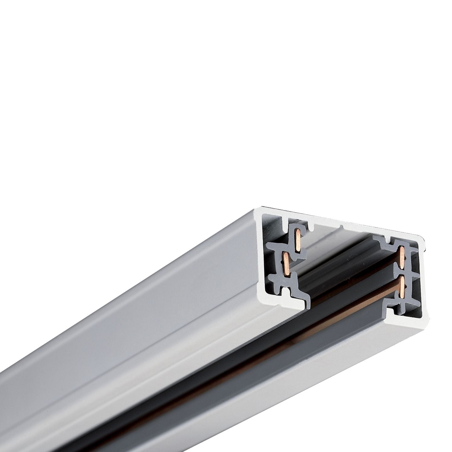 L643P Halo Power-Trac 2-Circuit Miniature Track System, 138-5/8 in L x 1-3/8 in W x 11/16 in D, Aluminum