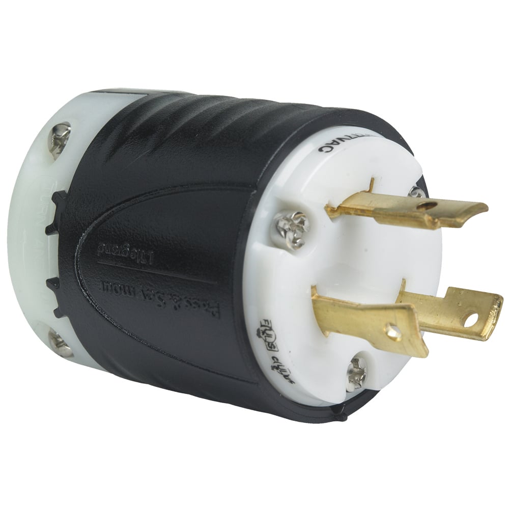L730P 30A NEMA L730 Plug - Black Back, White Front Body