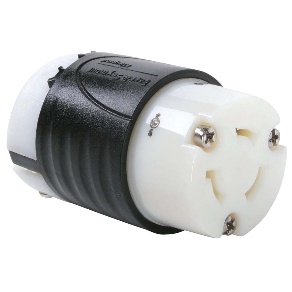 L820C 20 Amp NEMA Connector L820 - Black Back, White Front Body