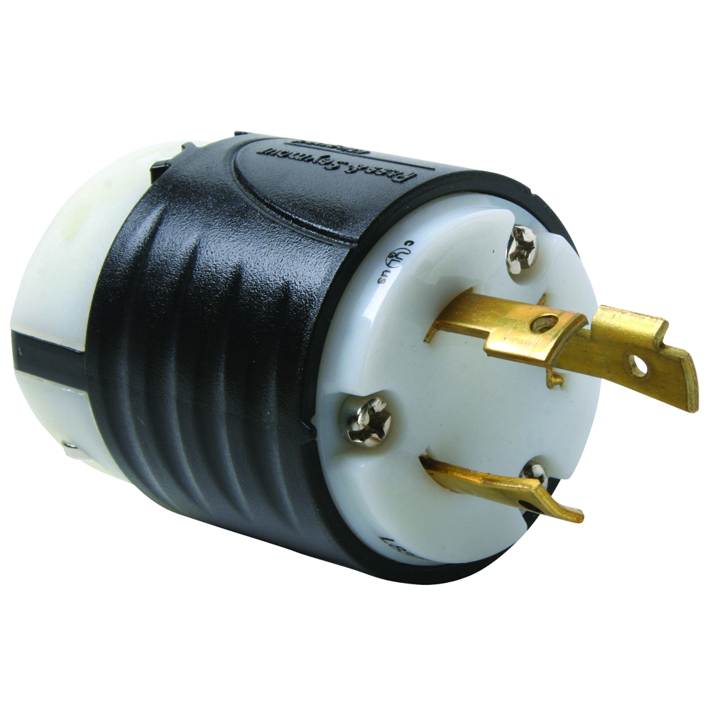 L830P 30A NEMA L830 Plug - Black Back, White Front Body