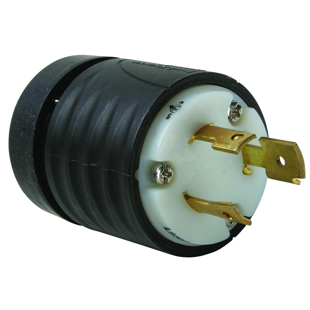 L930P 30A NEMA L930 Plug - Black Back, White Front Body