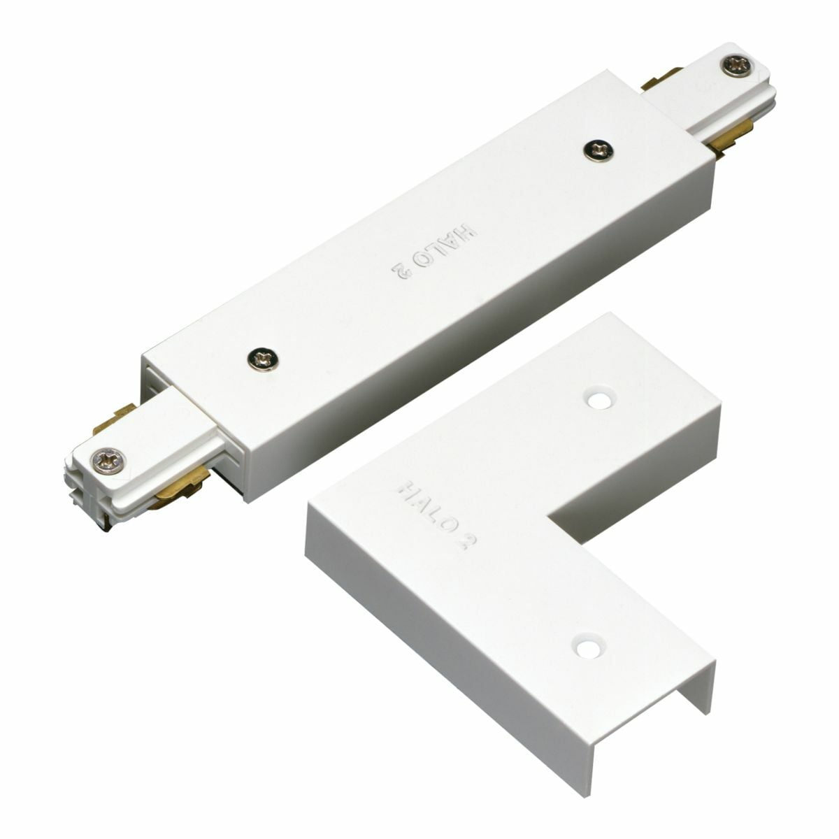 L943MB Halo Power-Trac Straight/L-Connector, 2 Circuits, 5.201 in L x 4.301 in W, Polycarbonate