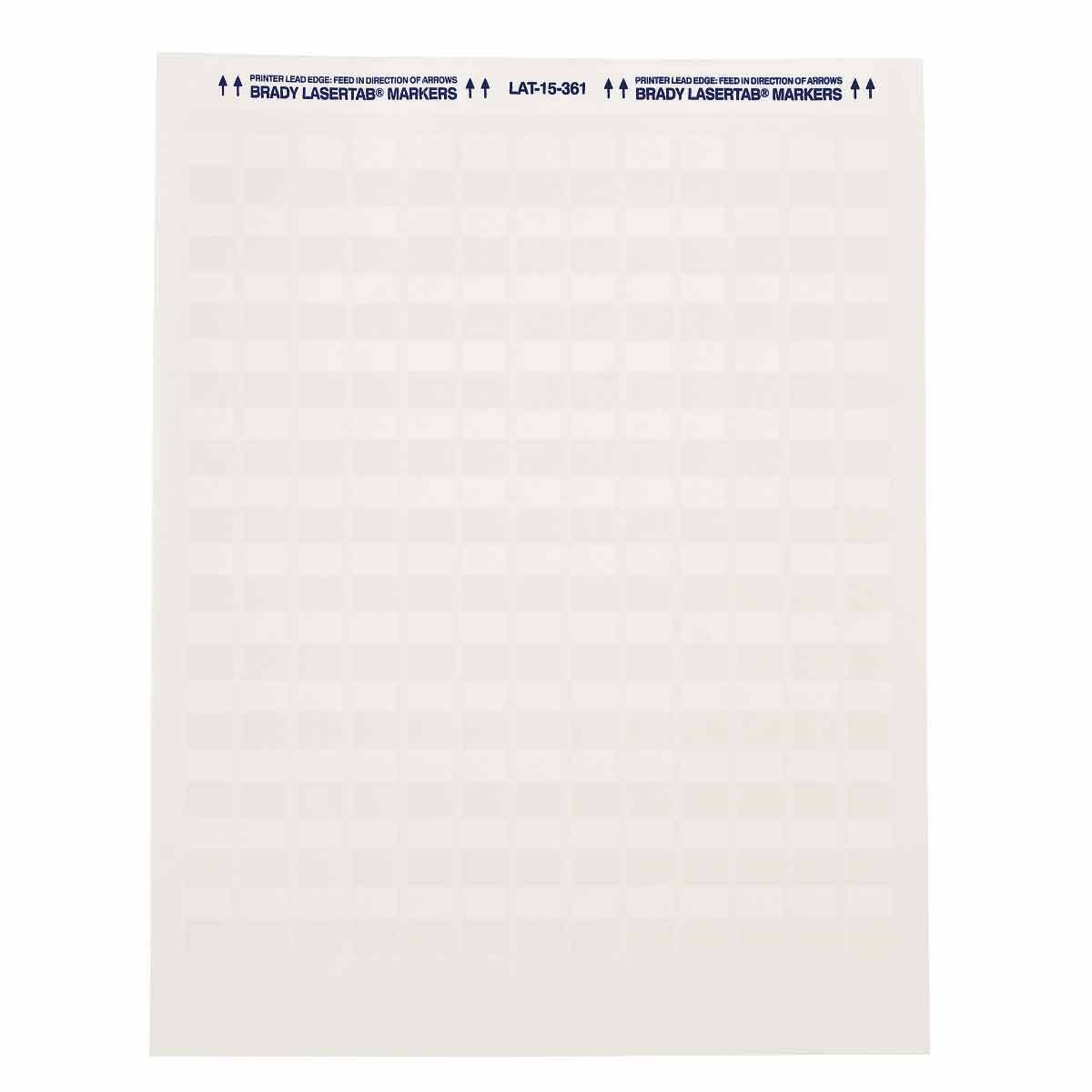 LAT-39-361-1 LaserTab Rectangular Self-Laminating Printer Label, 1.437 in L x 1 in W, Clear/White, B-361B Polyester