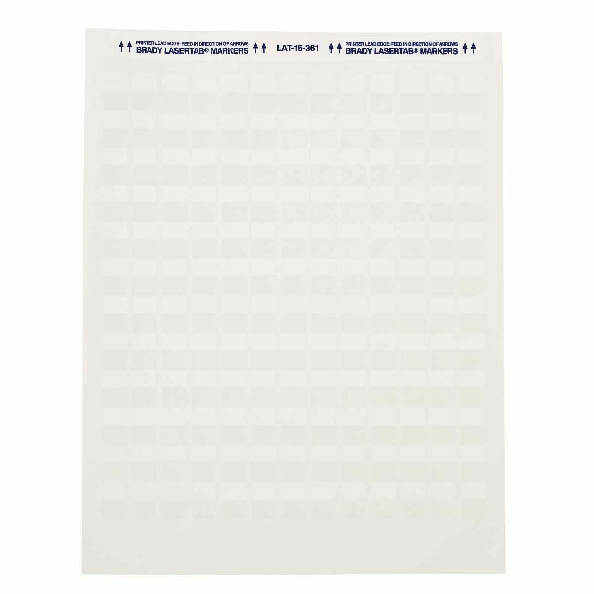 LAT-51-361-1 LaserTab Rectangular Self-Laminating Printer Label, 1-1/2 in L x 3/4 in W, Clear/White, B-361B Polyester