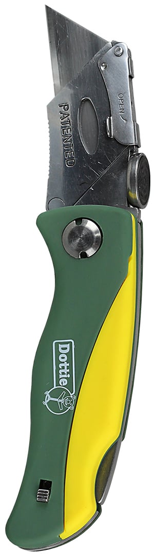 LBK Folding Lockback Utility Knife With Nylon Pouch and Replacement Blade, Razor Blade, 6 Blades Included, 6-1/2 in OAL