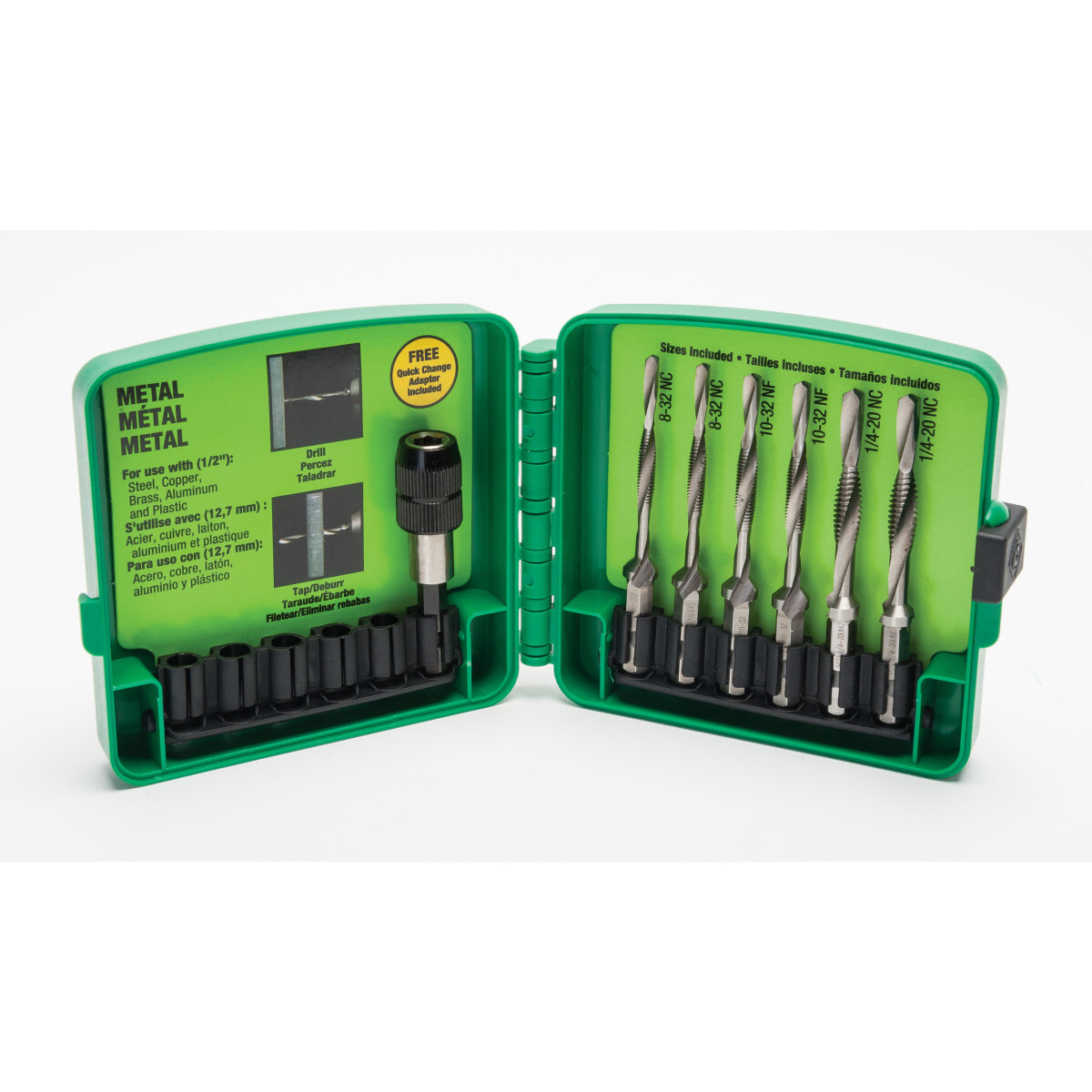 LDTAPKIT 6 Piece Drill Tap Bits Combo Kit with Quick-Change Adapter