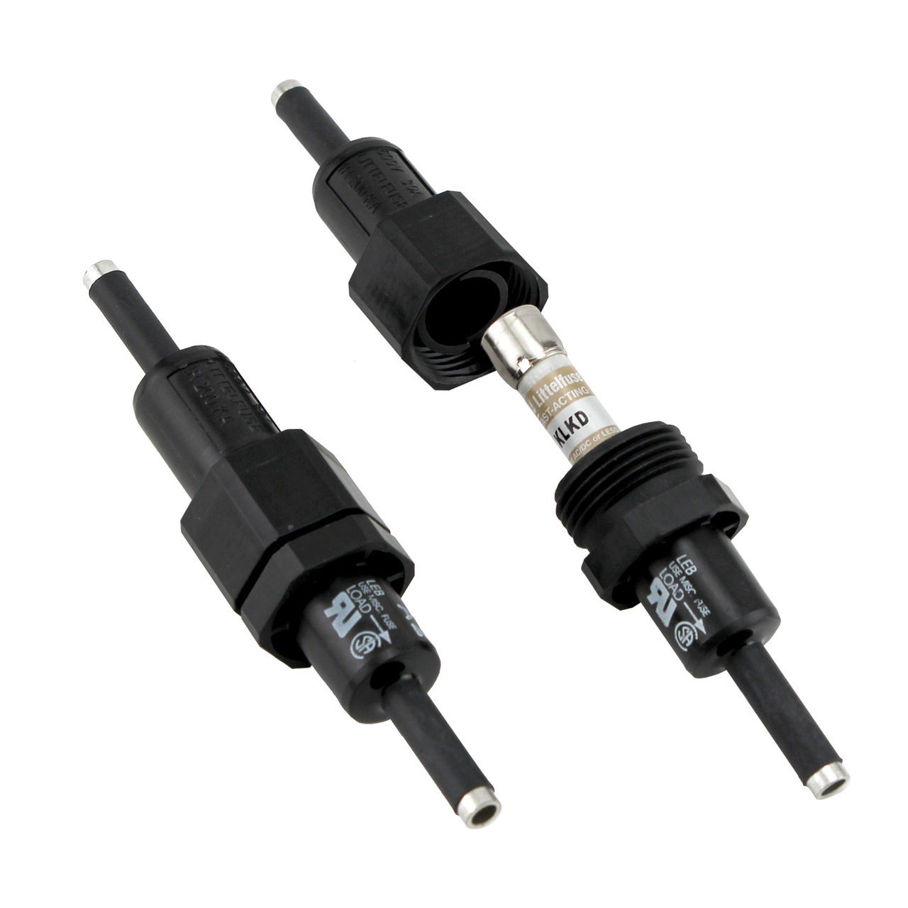 LECJJ Watertight Fuse Holder, 600 V AC/DC, 30 A, 12 to 8 AWG Wire, 1 Pole