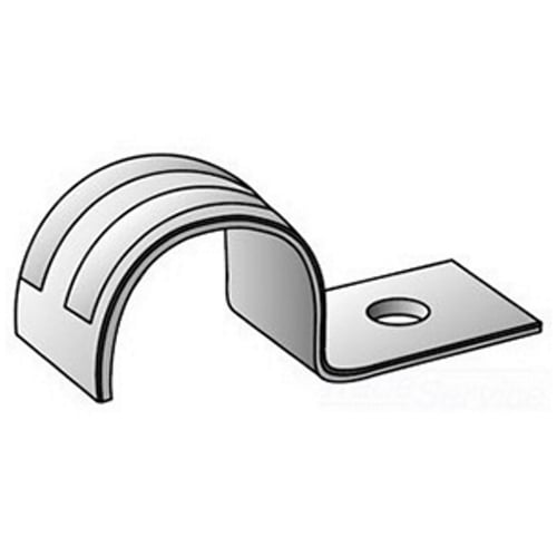 15-50S 1-Hole Double Ribbed Type 15 Snap Conduit Strap, 1/2 in, For Use With EMT Conduit, Steel, Zinc Plated
