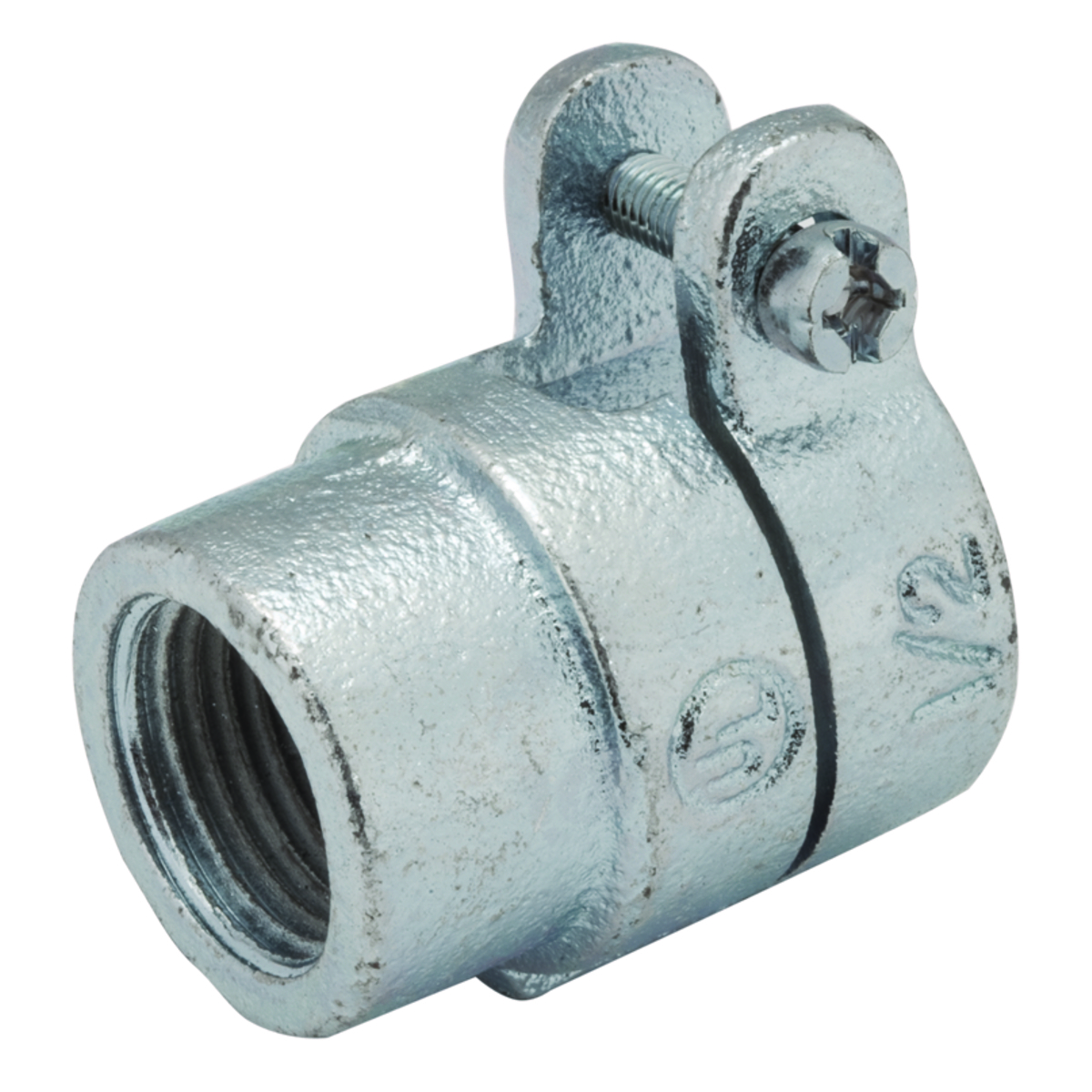 1553 Conduit Combination Coupling, 3/4 in, For Use With Flex to Rigid/IMC Conduit, Malleable Iron, Electro-Plated Zinc