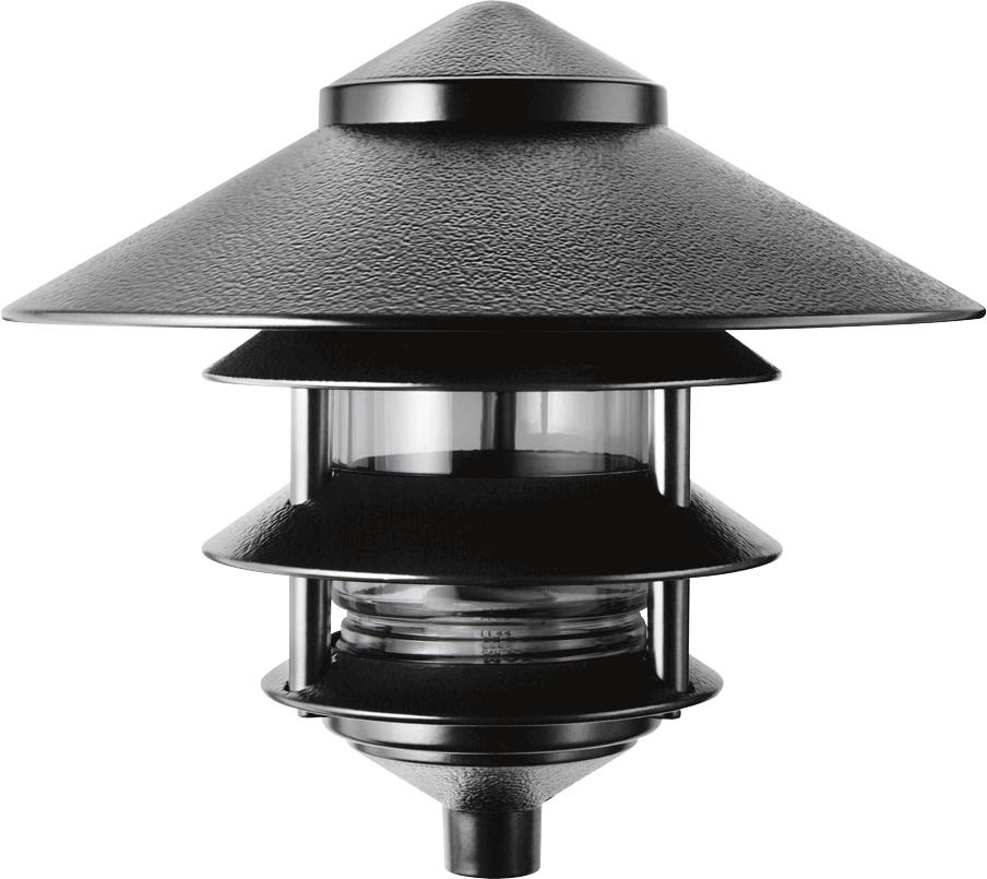 LL23B 4-Tier HID Landscape Lawn Light,) A19 Lamp, 120 V AC, Black Housing
