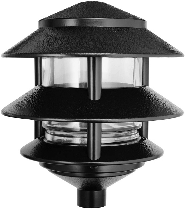 LL322B 3-Tier HID Landscape Lawn Light,) A19 Lamp, 120 V AC, Black Housing