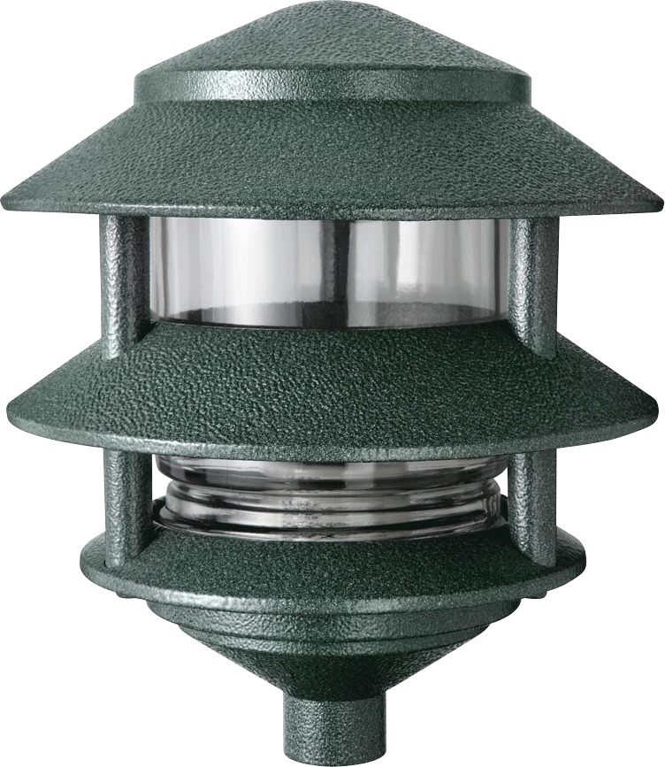 LL322VG 3-Tier HID Landscape Lawn Light,) A19 Lamp, 120 V AC, Verde Green Housing