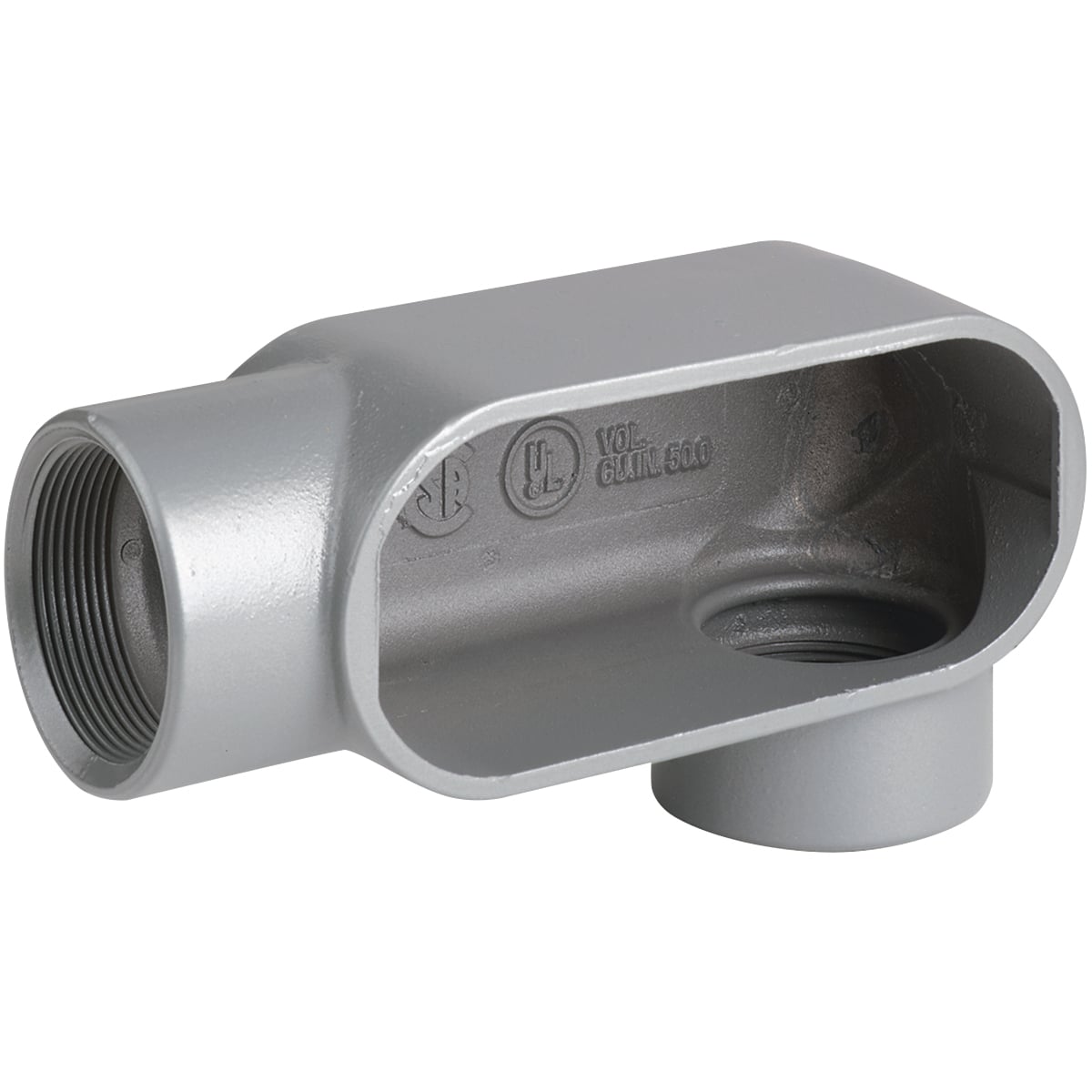 LL37 Type LL Conduit Body, 1 in Hub, Form 7 Form, 11 cu-in Capacity, Iron, Tri-Coated