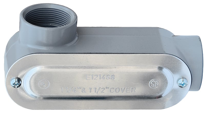LL400CG Type LL Conduit Body With Cover and Neoprene Gasket, 4 in Hub, Aluminum