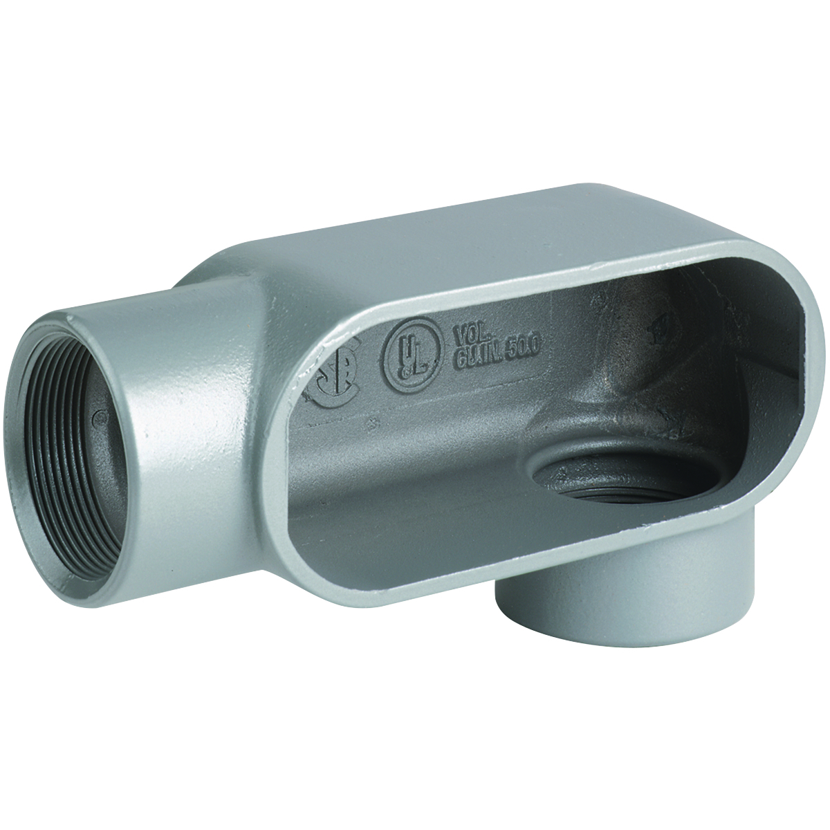 LL47 Type LL Conduit Body, 1-1/4 in Hub, Form 7 Form, 19.5 cu-in Capacity, Iron, Tri-Coated