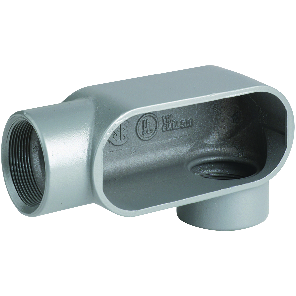 LL67 Type LL Conduit Body, 2 in Hub, Form 7 Form, 48 cu-in Capacity, Iron, Tri-Coated