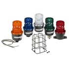 StreamLine Low Profile Strobe Light, 240VAC, Male Pipe Mount, Red - Available in 12-48VDC, 120VAC and 240VAC, LP3E available in 120VAC only. Surface mount (S), Edison mount (E), T-mount (T), integrated 1/2-inch NPT pipe mount (P) or 1/2-inch NPT male pipe mount (M). Five lens colors: Amber, Blue, Clear, Green and Red. Screw-on lens provides easy access. Conformal coated PCB.  Type 4X, IP66 enclosure. IP69K compliant (excludes models LP3E and LP3T).  PLC and triac compatible. CSA Certified. UL and cUL Listed.