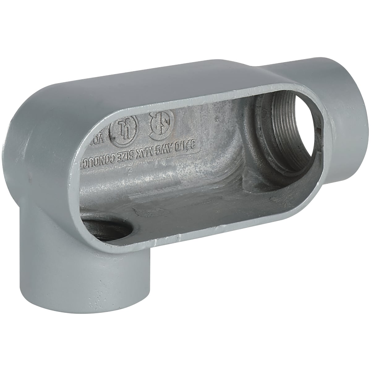 LR37 Type LR Conduit Body, 1 in Hub, Form 7 Form, 11 cu-in Capacity, Iron, Tri-Coated