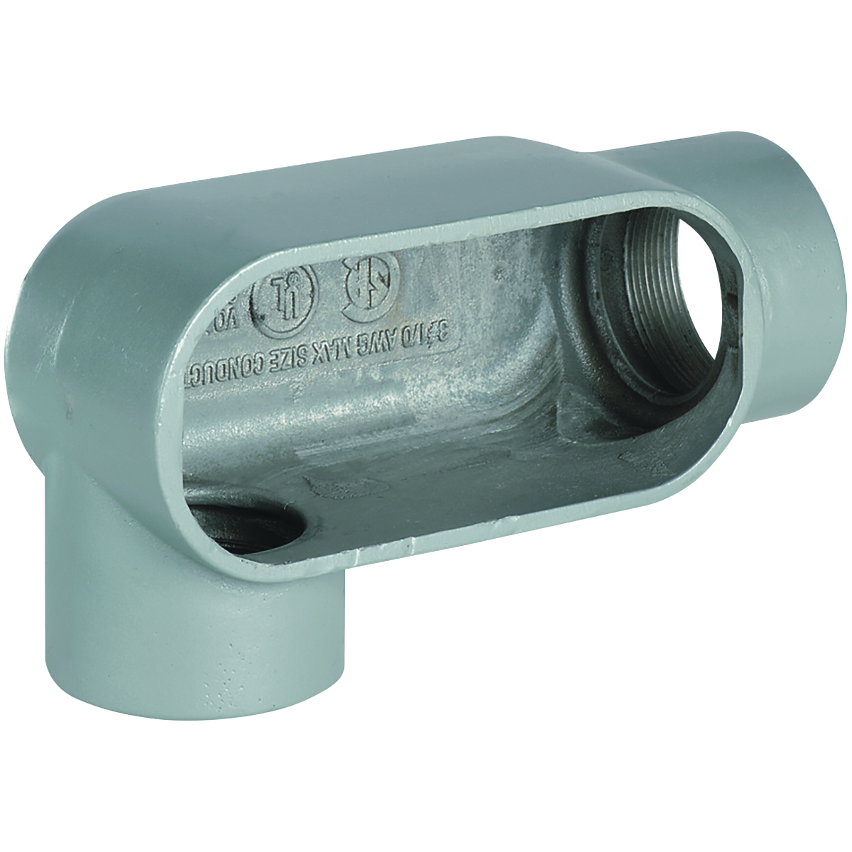 LR67 Type LR Conduit Body, 2 in Hub, 7 Form, 48 cu-in Capacity, Iron, Tri-Coated