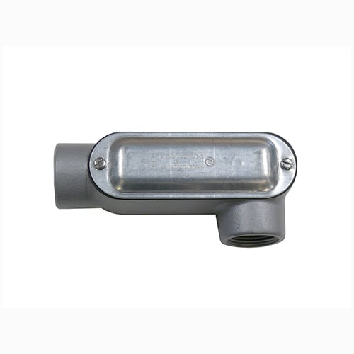 LR-75CG Type LR Conduit Outlet Body With Cover and Gasket, 3/4 in Hub, Malleable Iron, Aluminum Enamel/Zinc Electroplated