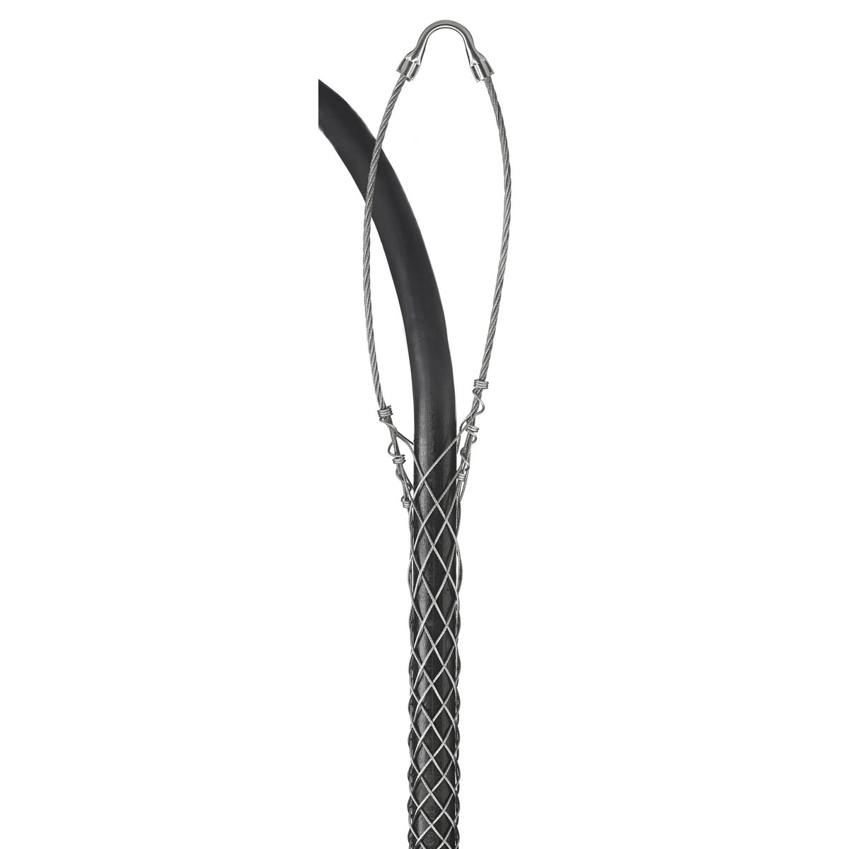 02401015 Standard Duty Closed Mesh Single Eye Single Weave Support Grip, 2060 lb Breaking Strength, 0.75 to 0.99 in Cable, Stainless Steel