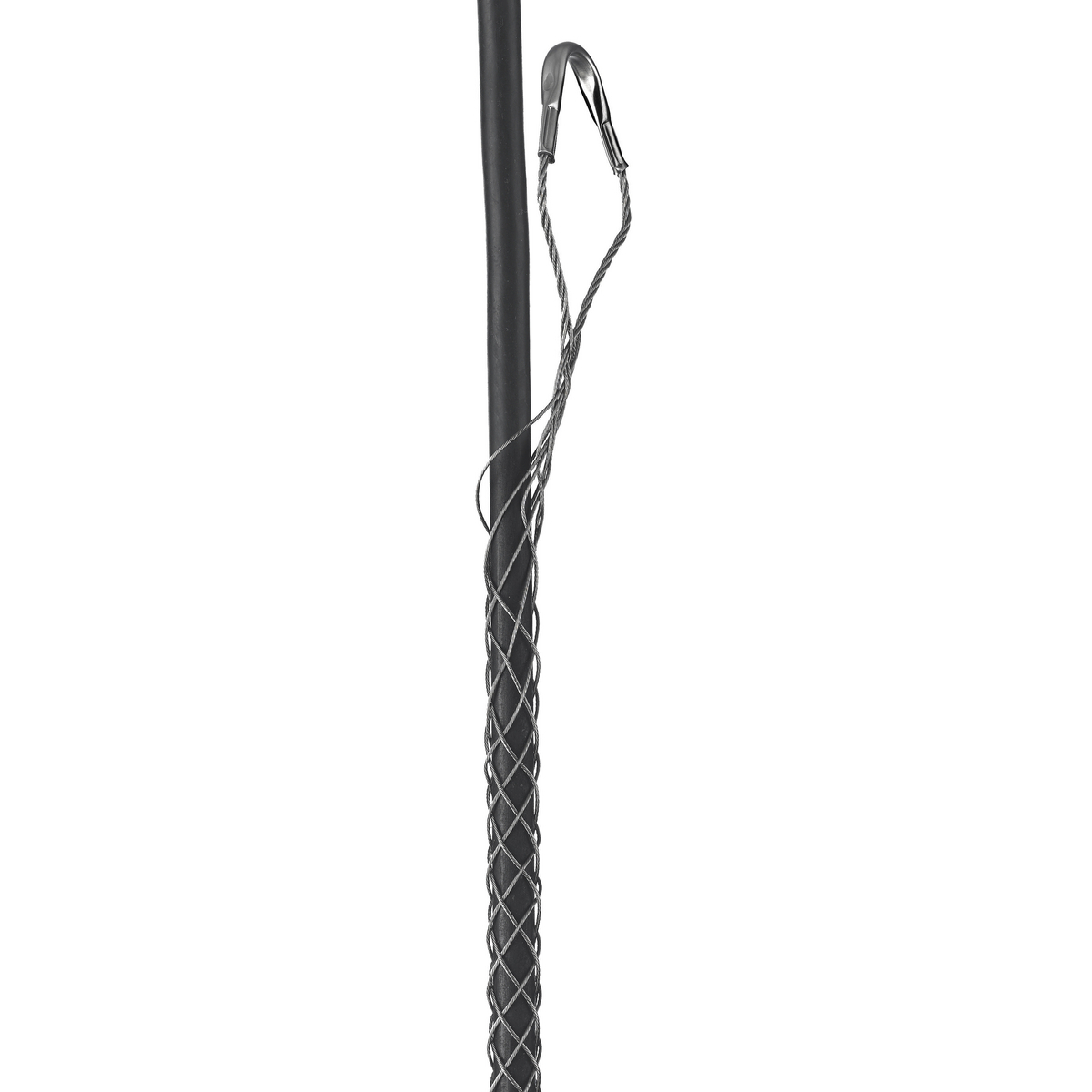 02401037 Standard Duty Closed Mesh Offset Eye Single Weave Support Grip, 1370 lb Breaking Strength, 0.5 to 0.62 in Cable, Stainless Steel