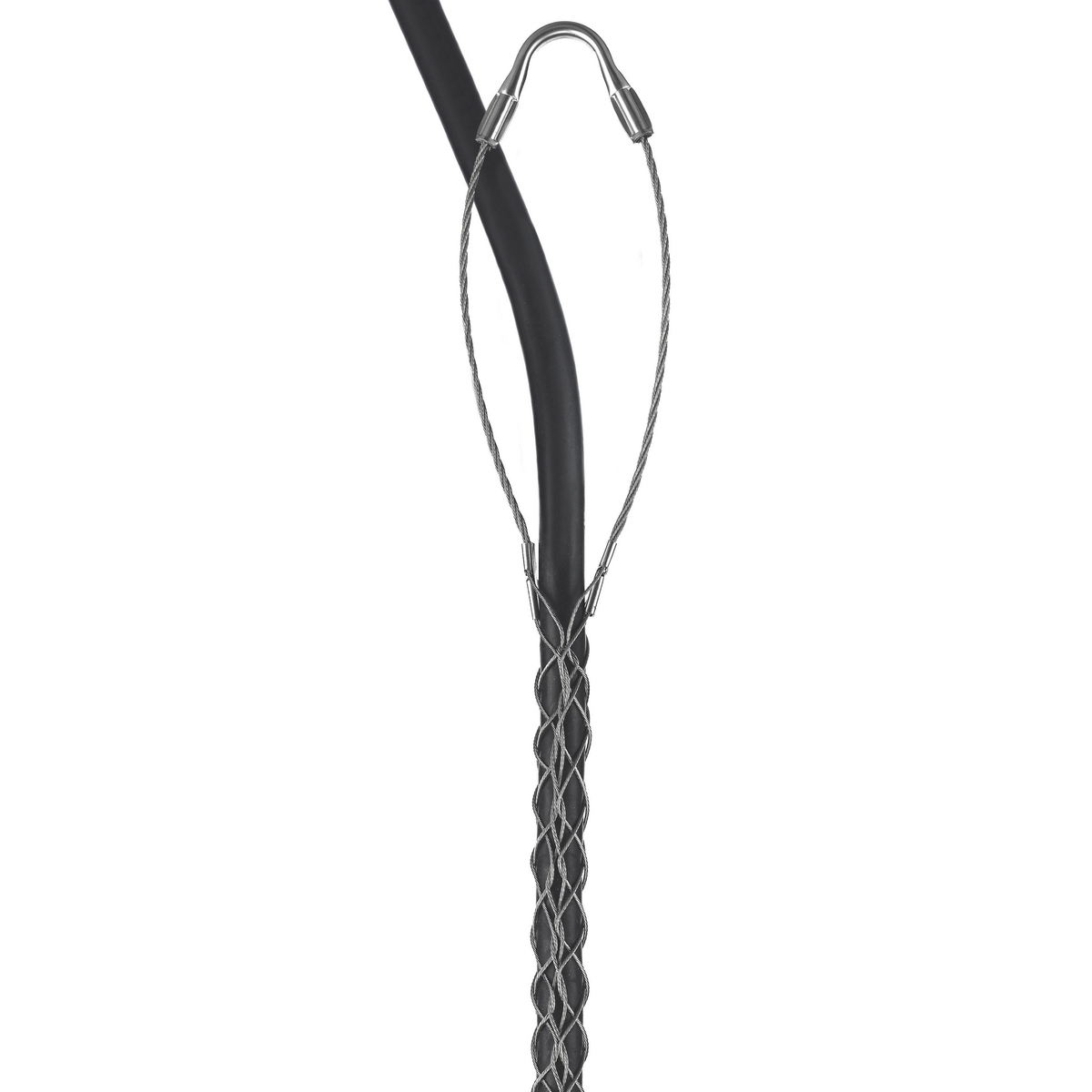 02402019 Standard Duty Lace Closing Split Mesh Single Eye Single Weave Support Grip, 4490 lb Breaking Strength, 1.5 to 1.74 in Cable, Stainless Steel