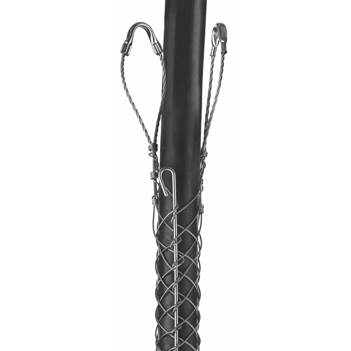 02403003 Standard Duty Rod Closing Split Mesh Double Eye Single Weave Support Grip, 2050 lb Breaking Strength, 0.75 to 0.99 in Cable, Stainless Steel