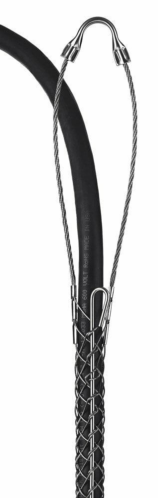 02403015 Standard Duty Rod Closing Split Mesh Single Eye Single Weave Support Grip, 2050 lb Breaking Strength, 0.75 to 0.99 in Cable, Stainless Steel