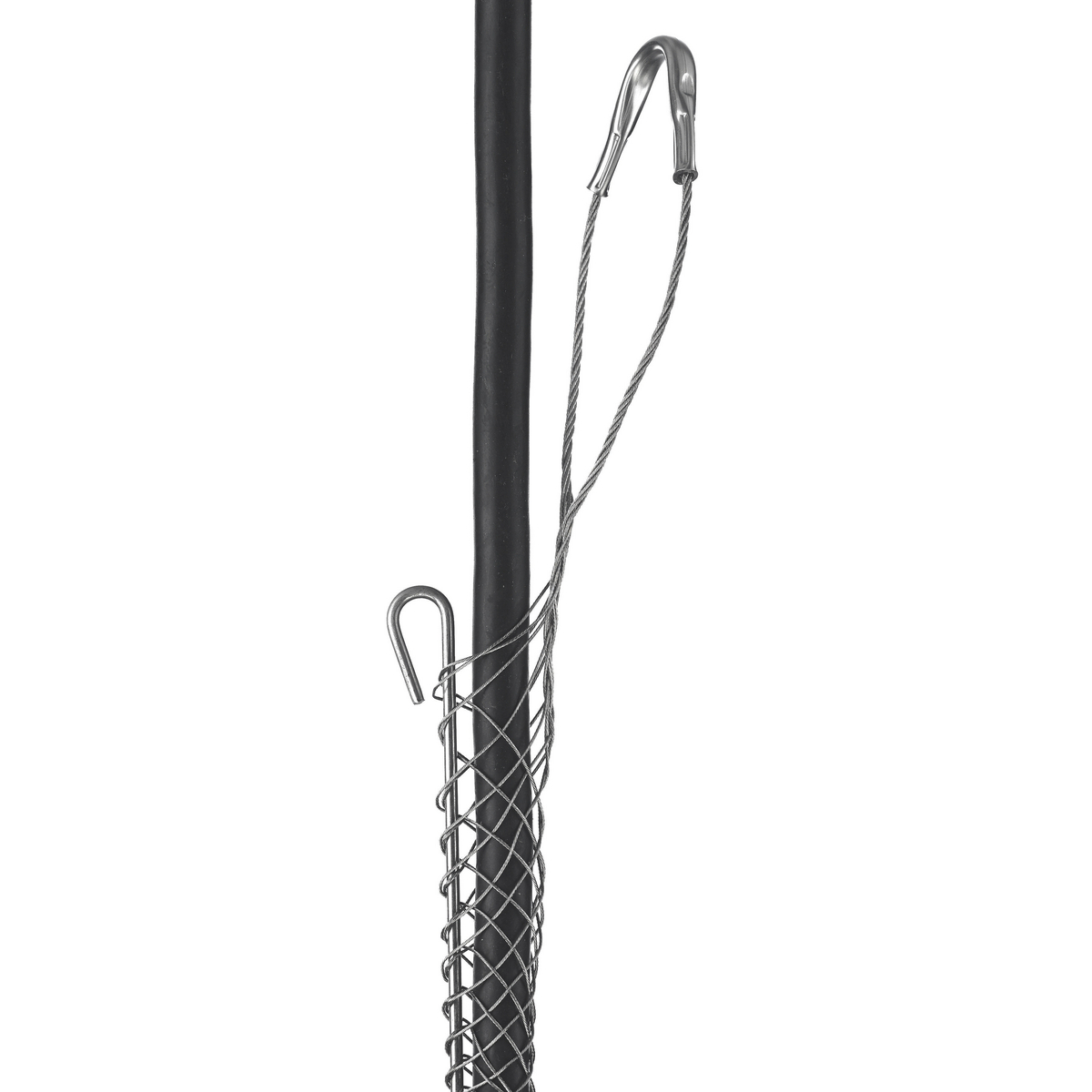 02403038 Standard Duty Rod Closing Split Mesh Offset Eye Single Weave Support Grip, 1950 lb Breaking Strength, 0.63 to 0.74 in Cable, Stainless Steel