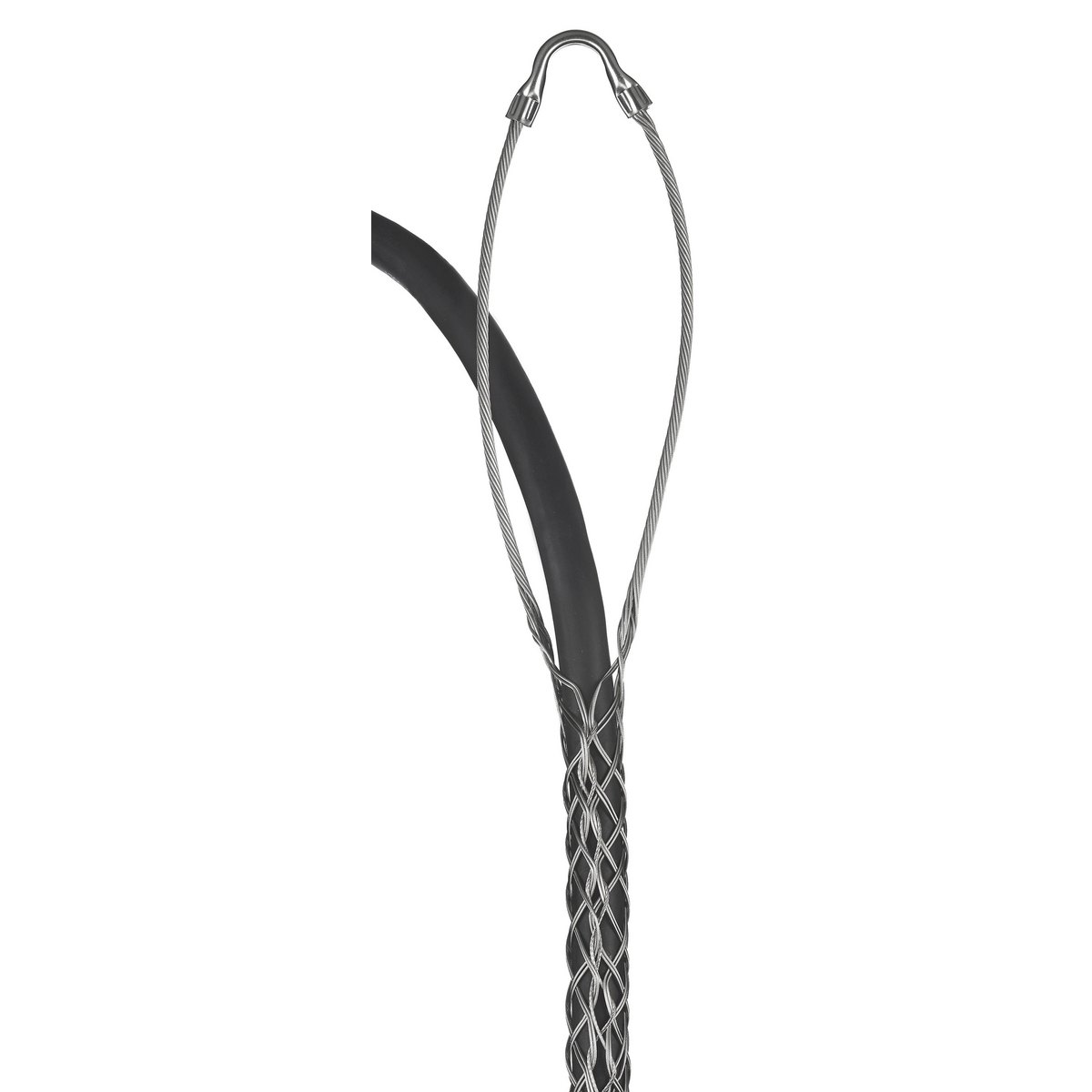 02407011 Heavy Duty Lace Closing Split Mesh Single Eye Double Weave Support Grip, 7300 lb Breaking Strength, 1 to 1.24 in Cable, Stainless Steel