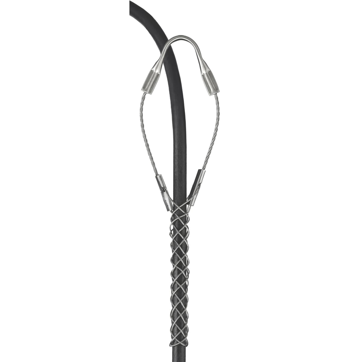02416001 Light Duty Closed Mesh Single Eye Single Weave Service Drop Support Grip, 70 lb Breaking Strength, 0.23 to 0.31 in Cable, Stainless Steel