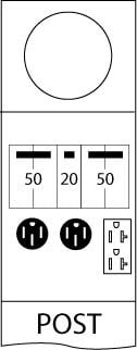 M004CP6010 Midwest GE Type RV Ring Metered Power Outlet, 120/240 V AC, 120 A, 1 Phase , 1 AWG to 300 kcmil Wire, NEMA 3R Enclosure