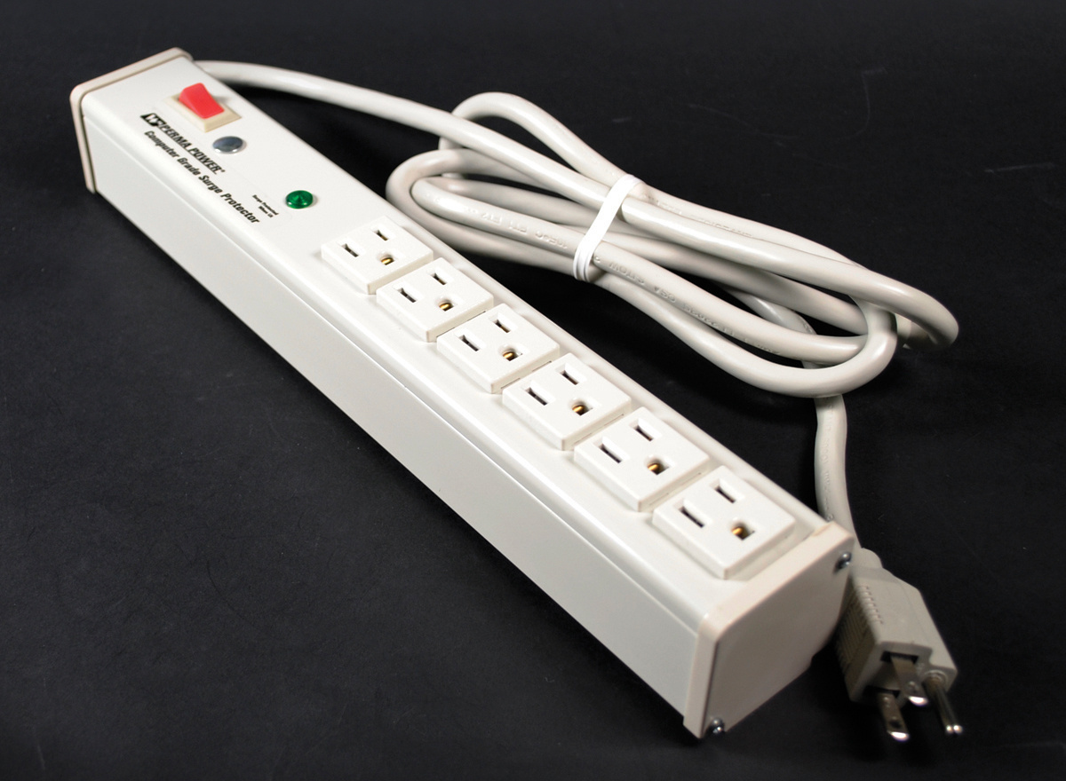 Surge Suppress Plug-In Outlet; 6 Outlets, 6 ft Cord, 15 Amp, 120 Volt, Putty White