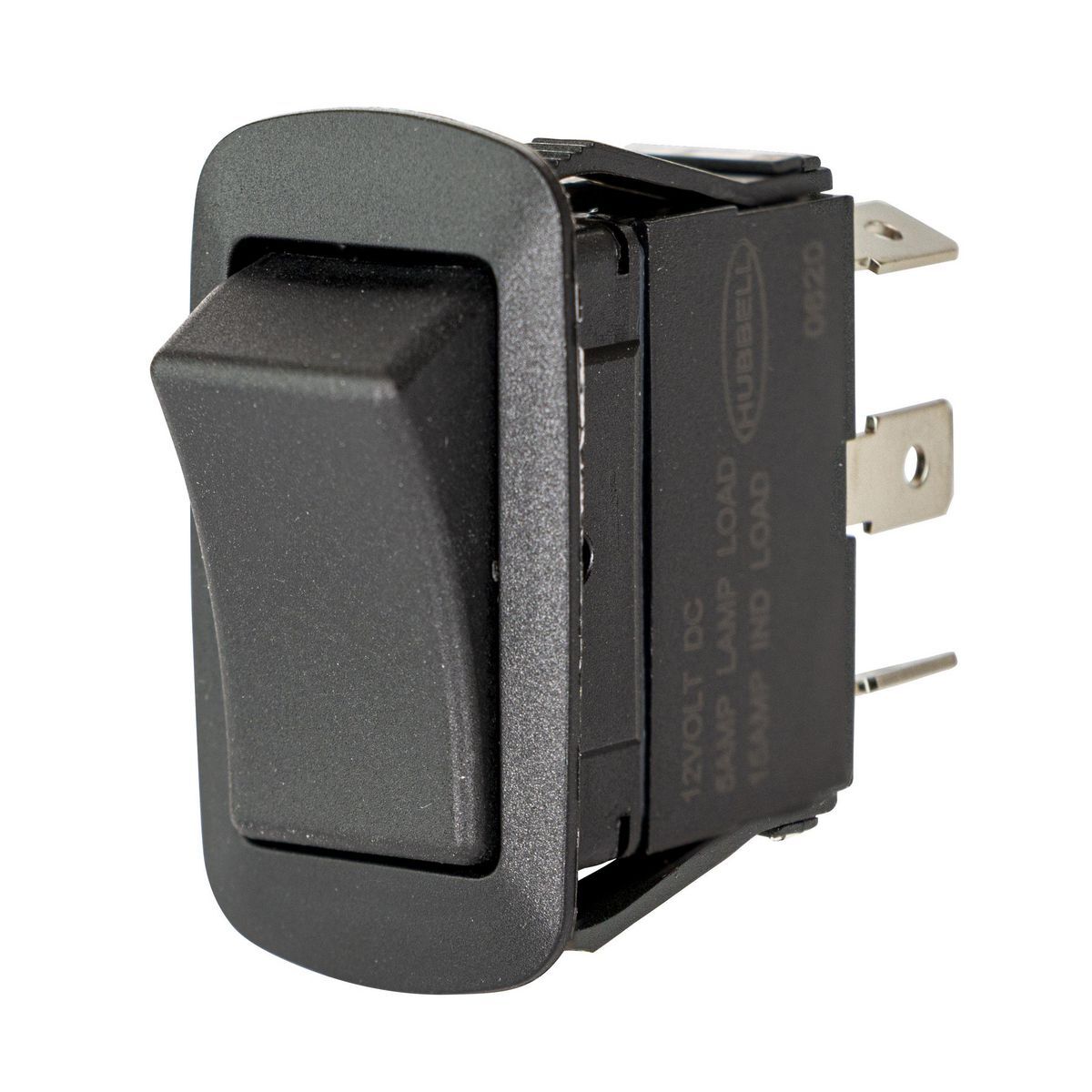 MR223SP Marine Grade Reduced Rocker Switch, Electrical Ratings: 12 V DC, DPDT Contact, 2 Poles