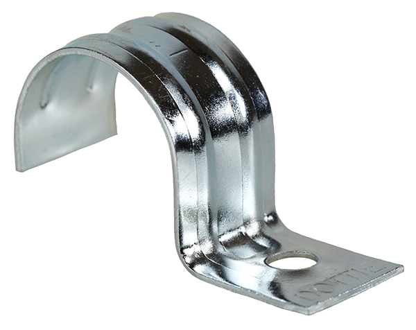 MTW50 1-Hole Conduit Strap, 1/2 in, For Use With EMT Conduit, Steel, Zinc Plated