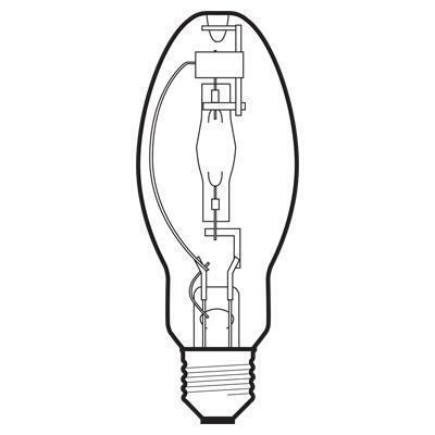 MVR100/C/U/MED High Intensity DischarGE Lamps Metal Halide Lamp, 100 W, E26 HID Lamp, BD17 Shape, 8800 Lumens