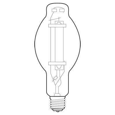 MVR1000U/BT37/PA High Intensity DischarGE Lamps Metal Halide Lamp, 1000 W, E39 HID Lamp, BT37 Shape, 115000 Lumens